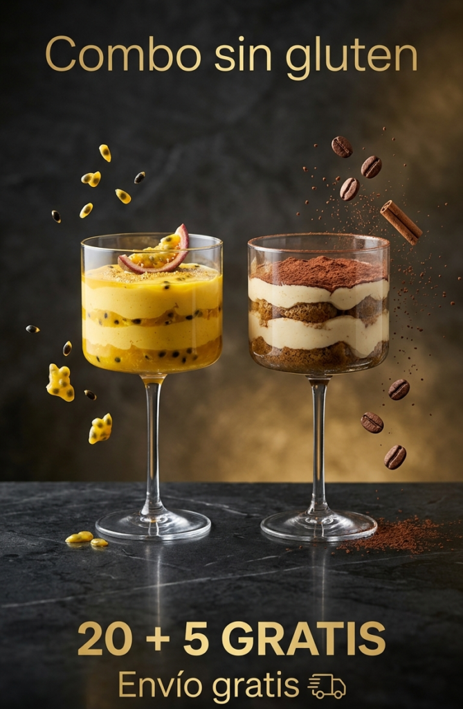 Combo sin gluten 20 Mousses + 5 Tiramisus de regalo